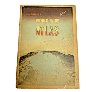 Vintage 1955 Hammond's World Wide Atlas Color Maps