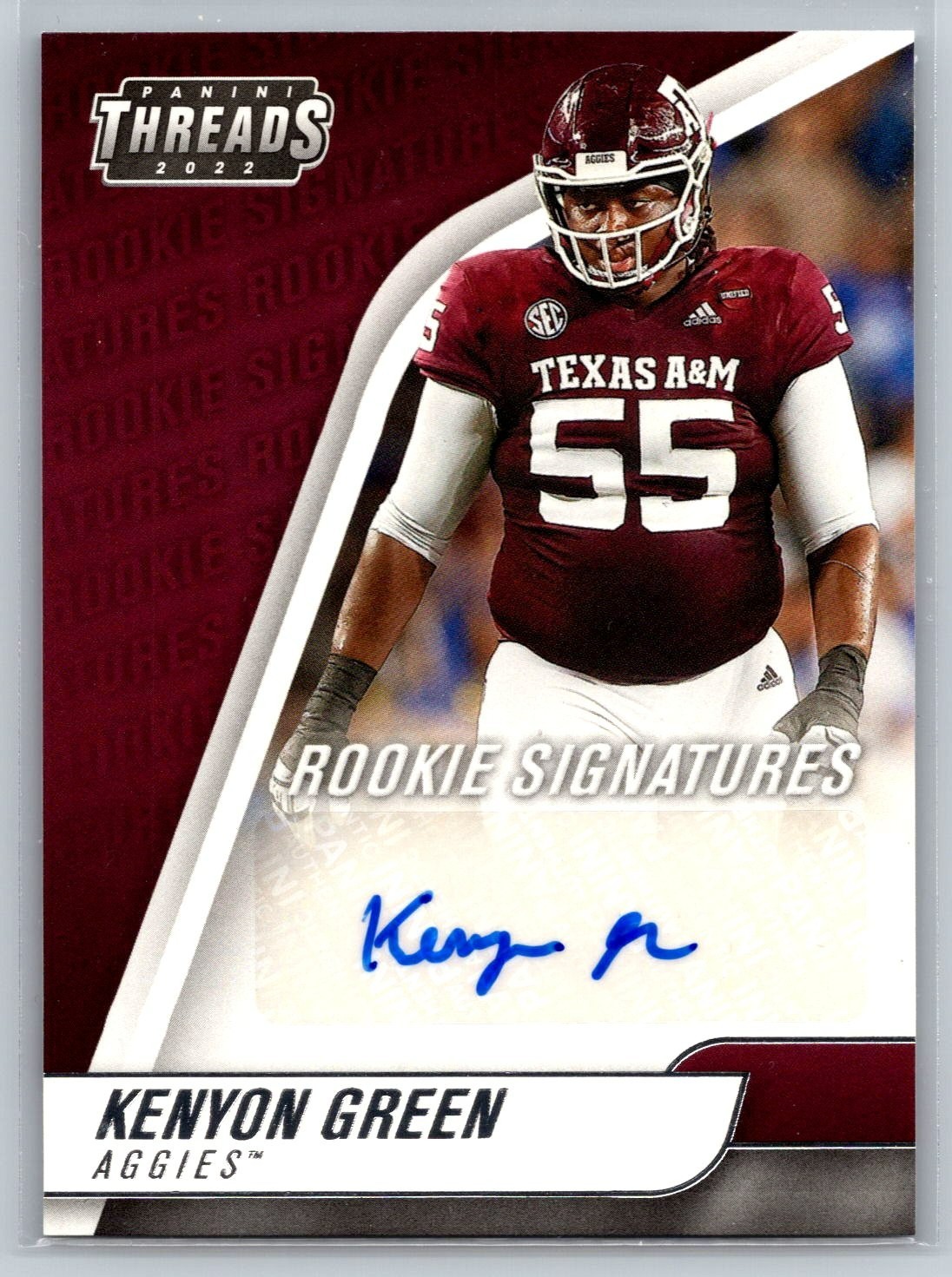 Kenyon Green Panini Chronicles Draft Picks Threads Rookie Signatures #KGR Base
