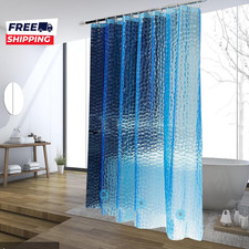 Blue Shower Curtain Liner 100 Waterproof EVA 3D Shower Curtains