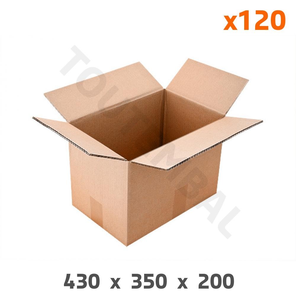 Carton double cannelure robuste 430 x 350 x 200 mm haute résistance pour objets de valeur