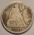 Nicer Low Mintage "good++" 1891 O Liberty Seated Dime