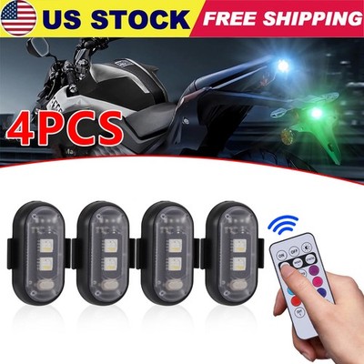 RGB Led Car Ambient Lights Rechargeable Wireless Car Light With Remote Control