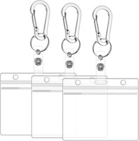 AusweishüLlen 3Er-Pack Transparent Wasserdicht Pvc Mit Karabinerhaken Horizontal
