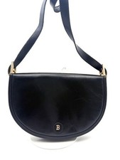 BALLY Shoulder bag Leather Black Vintage Authentic From Japan