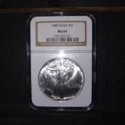 1988 $1 American Silver Eagle NGC MS69 Brown Label