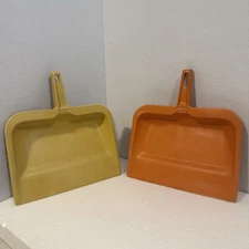 Vintage Rubbermaid Dustpan Lot Of 2 Hard Pans Yellow & Orange Autumn Retro Prop
