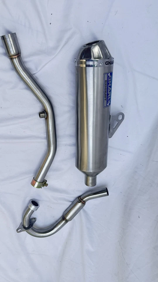 Escape Kawasaki KLX 125 2000-2016 | Sistema completo de tubos de acero inoxidable hechos a mano Foto 3 de 4