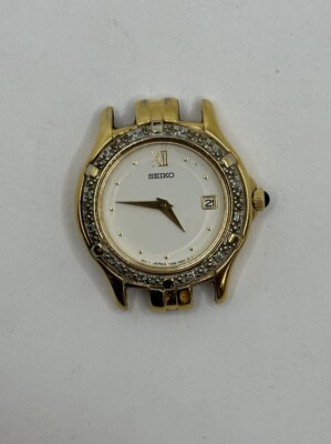 Vintage SEIKO 7N89-0449 Gold Tone Quartz Watch Case, WORKING
