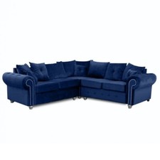 PLUSH BLUE VELVET OLYMPIA CORNER SOFA