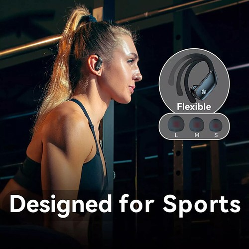 Bluetooth 5.0 Headset TWS Wireless Earphones Earbuds Stereo Headphones Ear Hook - Picture 3 of 16