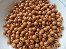  6 mm Holz-Perlen-Kugeln hellbraun H Material für Rosenkranz Basteln Braun