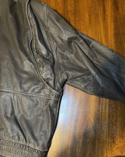 Chaqueta Bomber De Colección Canyon Ridge Cuero Marrón Para Hombre Talla 3XB J1592 - Imagen 11 de 12