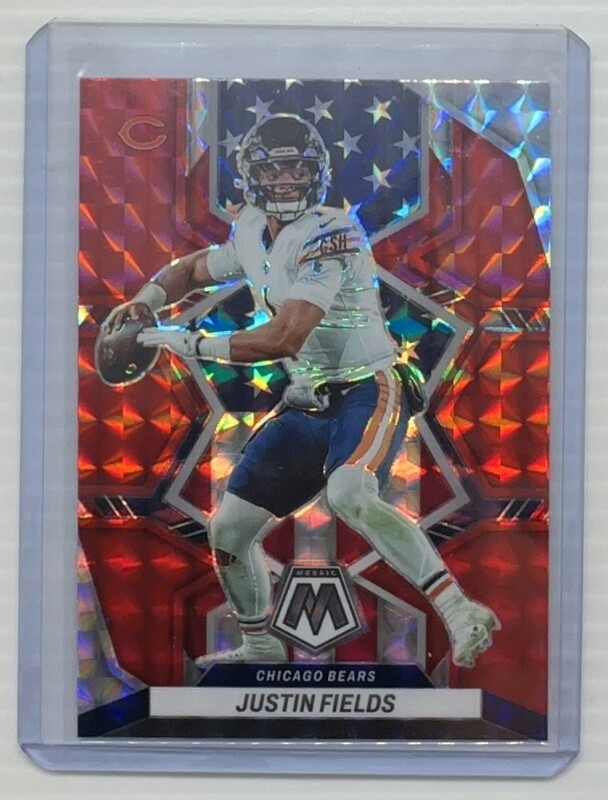 2022 Mosaic Justin Fields Red Mosaic Prizm #268 Bears