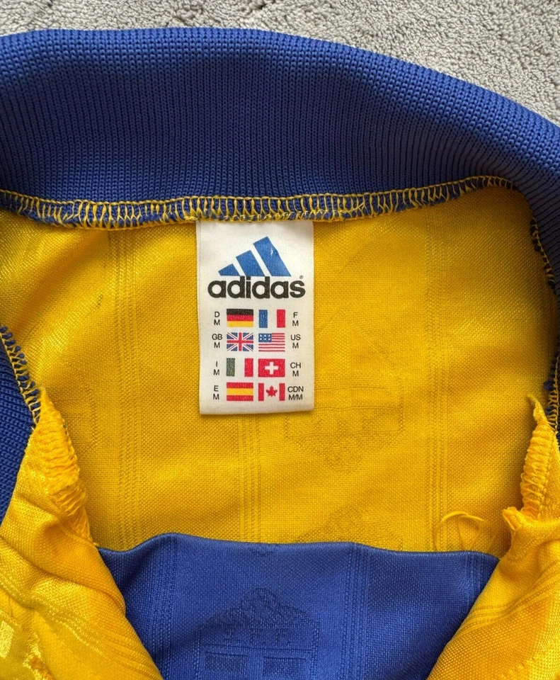 Camiseta vintage 1994 Suecia local Adidas S.F.F. Camiseta de fútbol mediana - rara Foto 3 de 4