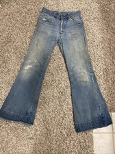 VTG Jeans 28x30 Bellbottom Hippie Patchwork Denim 70s Talon Zip Rapper Brand USA