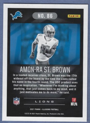 2021 Panini Illusions Sapphire #86 Amon-Ra St. Brown Rookie
