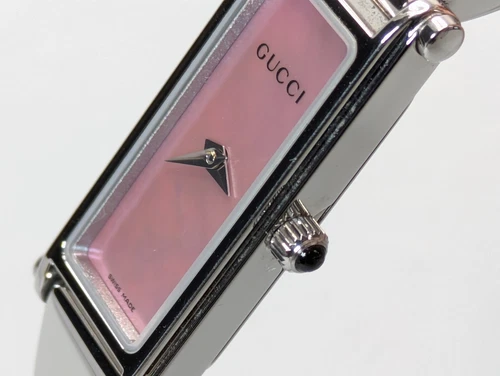 GUCCI 1500L Watch Silver Pink Shell Dial Women’s Bangle Wrist Watch 5.5-16cm - Picture 11 of 24