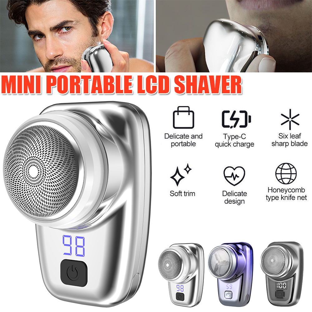 Mini Portable Shaver Electric Razor Beard Trimmer Men's USB Charge Wet/Dry BK19