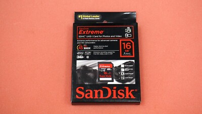 New SanDisk Extreme 16GB Class 10 SDHC UHS-I 45MB/s Memory Card SDSDX-016G-X46