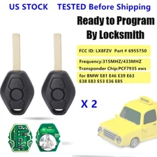 2X EWS Remote Key Fob 3B 315/433MHz for BMW E81 E46 E39 E63 E38 E83 E53 E36 E85