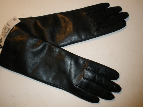 NEU Lord & Taylor schwarze Damenhandschuhe kleine Größe 6 Leder gefüttert Einzelhandel $ 90,00 - Bild 2 von 3