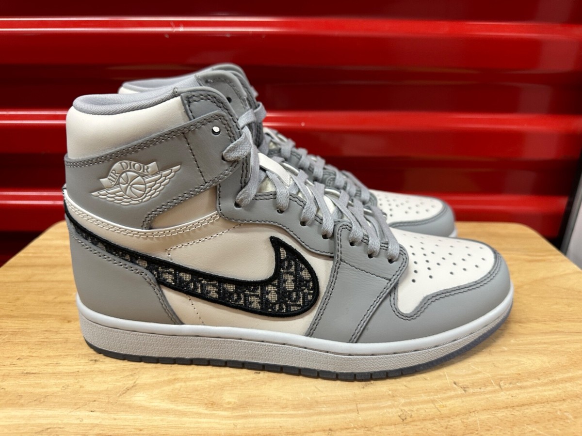NEW Nike Air Jordan 1 High Dior Wolf Grey Sail CN8607-002 Men's Sz