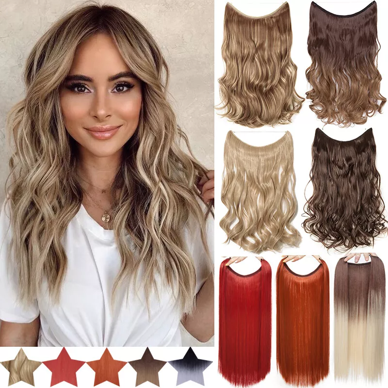 Secret Natural Wire in Hair Extensions Hidden Head Band One Piece Thick as Human
