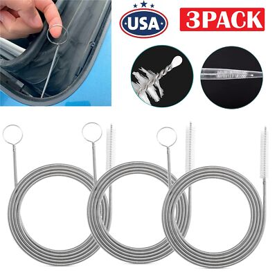 #ad 3Pcs Drain Brush Flexible Feeding Tube Brush Slim Cleaning Brush Hose Pipe Brush $8.99
