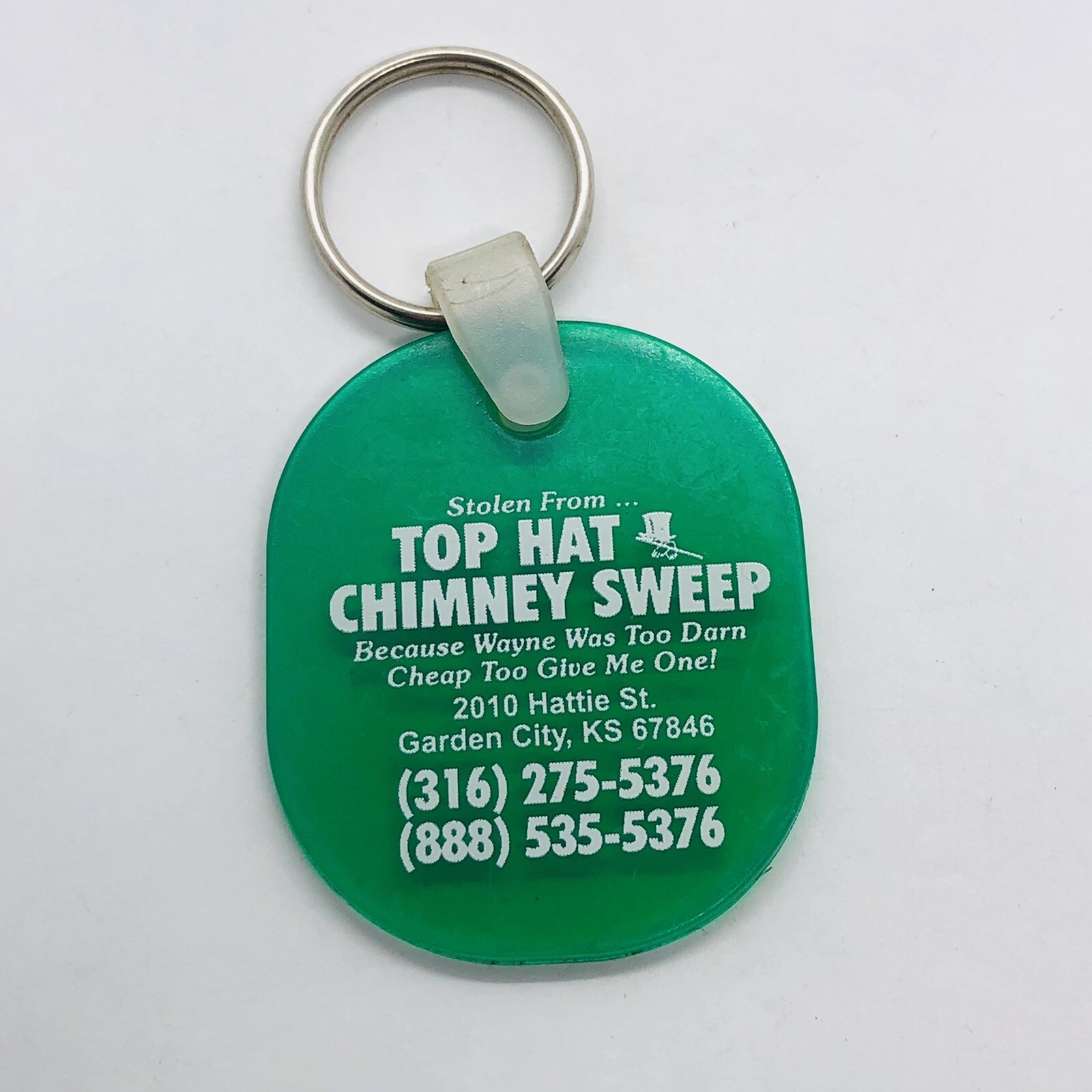 Funny Too Cheap Chimney Sweep Keychain Garden City Kansas