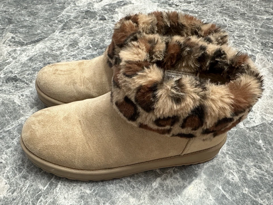 SO Girls Cheetah Booties Tan Boots Size 5 M - Image 2 of 4