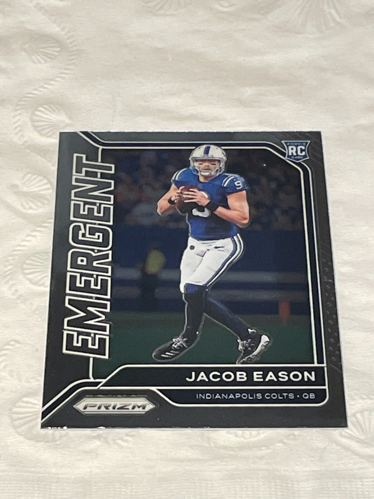 Jacob Eason 2020 Panini Prizm Emergent Rookie Insert RC #13 Colts