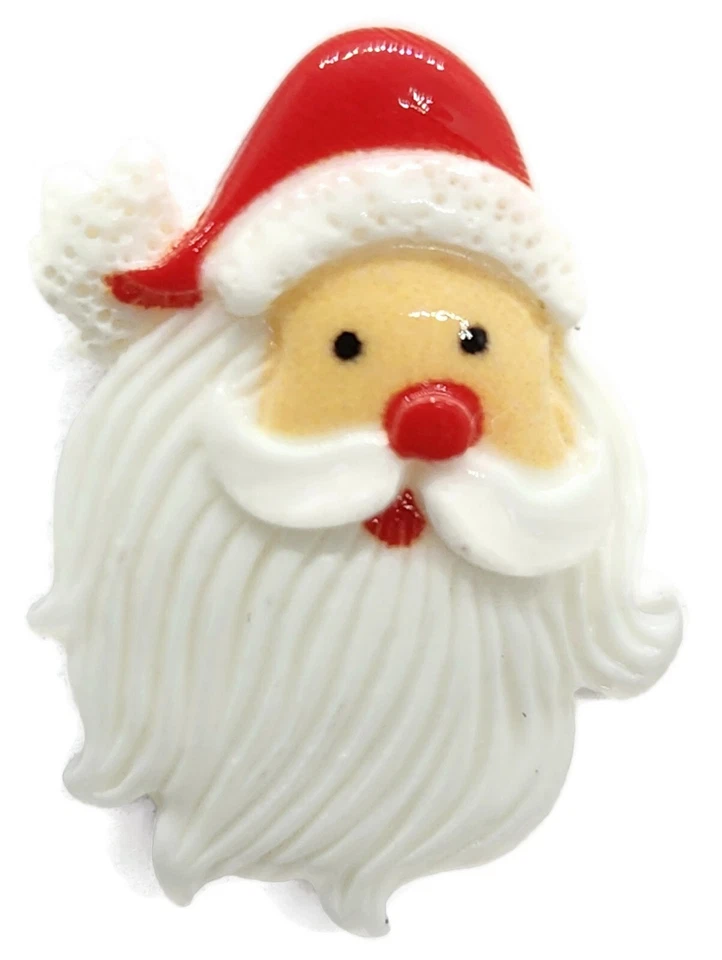Santa Head Thumb Tacks - 15 Handmade Decorative Pins for Holiday Office Home - Image 2 of 3