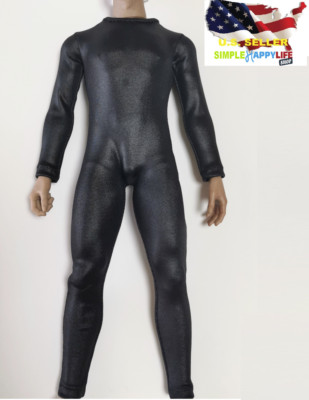1/6 Male leather Slim tight stretch suit leotard for 12'' Figure hot toys  USA 