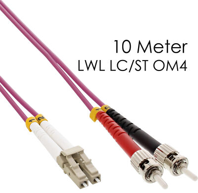 10M DUPLEXKABEL LC/ST 50/125 µm OM4 FC CABLE FIBER PATCH 10 METER 88510P LWL 14