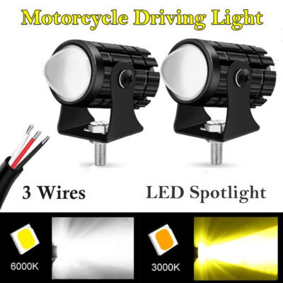 Pair Motorcycle Truck Headlight Auxiliary Headlamp Fog Lamp Universal