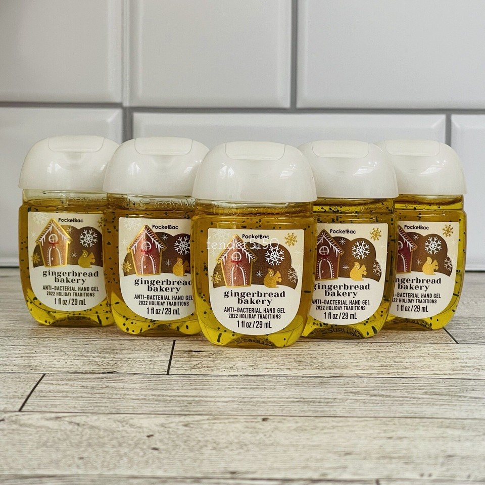 NEW BATH & BODY WORKS GINGERBREAD BAKERY PocketBac Hand Sanitizers 1oz