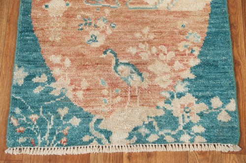 Transitional Art Deco Chinese Rug 2x3 Vegetable Dye Hand-knotted - Picture 5 of 12