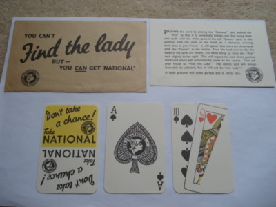 C950S NATIONAL PETROL YOU CAN'T FIND THE LADY CARD GAME IN ORIGINAL ENVELOPE