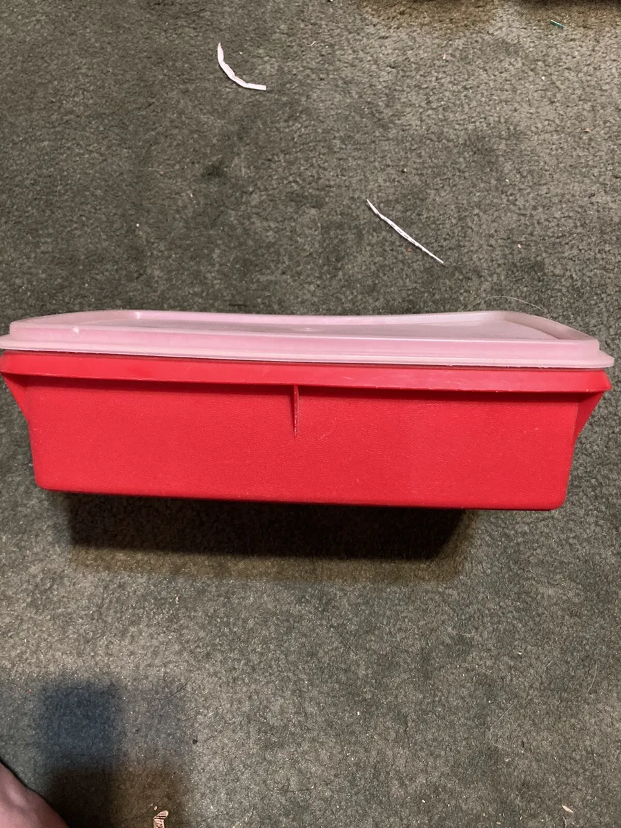 Vintage Tupperware. Red Divided Storage Container With 