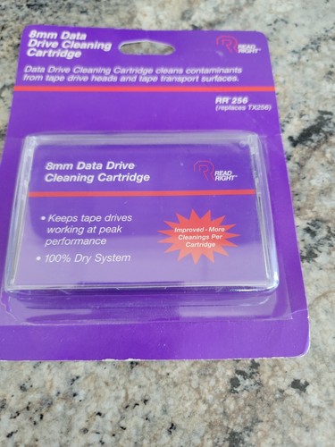 Vtg Read Right RR 256 8mm Data Drive Cleaning Cartridge New Sealed Old Stock USA - Picture 4 of 8