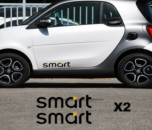 Smart Car Fortwo, Forfour, Side Body Decal Sticker Kit, 2-Pc Set, Black ...