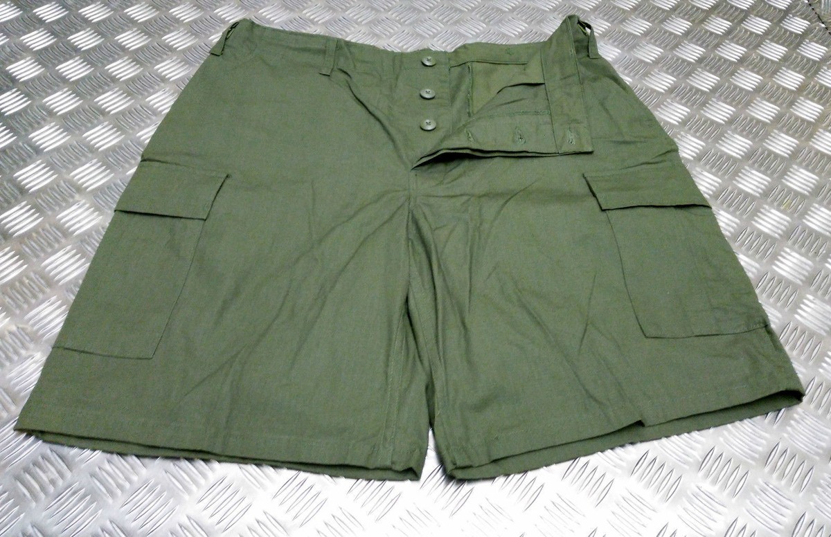 Pantaloncini Tattici Ripstop Stile Militare 6 Tasche – Cotone 100%, Verde/desert – Nuovi Senza Etichette