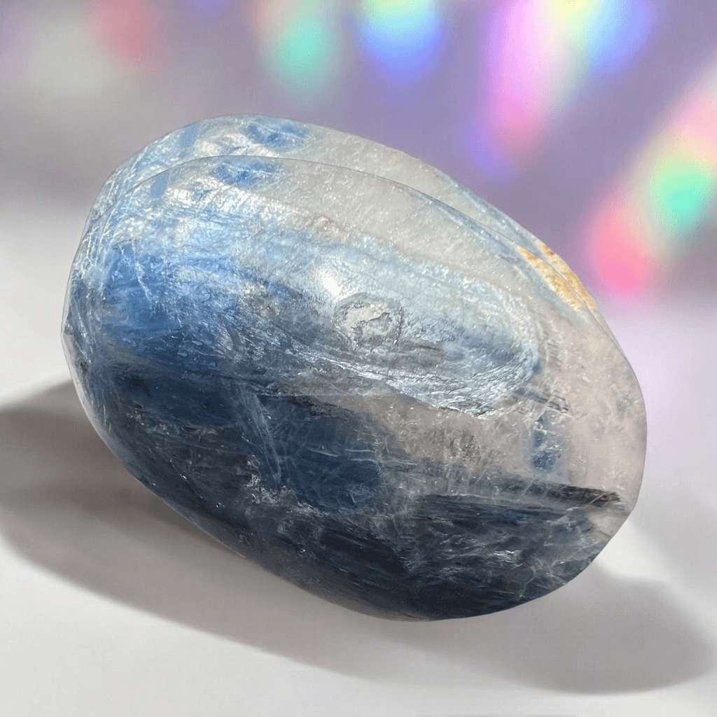 Blue Kyanite Crystal Meditation Palmstone (#1)
