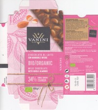 Cardboard Chocolate package / Kartonverpackung: Vanini Bio Organic Almonds 100g