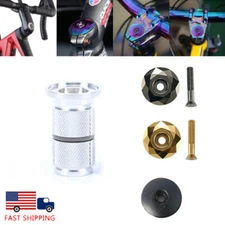 Carbon/Aluminum Fiber MTB Road Bike Stem Headset Top Cap Cover Bolt 1-1/8" Fork