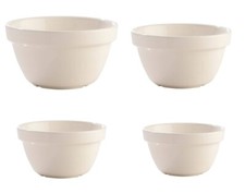 Set Of 4 Mason Cash Original Off White Pudding Basin Bowl 20cm 17cm 16cm 14cm
