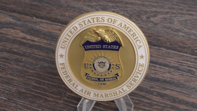 Federal Air Marshal FAM FAMs White/ Gold Challenge Coin #C578