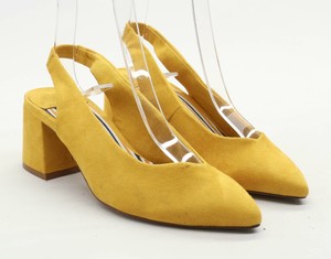 yellow suede slingbacks