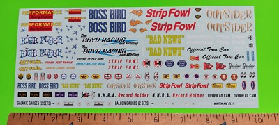 Waterslide Decal Sheet AMT 1/25 60's HUGE Drag Race Car Gasser AWB A/FX 427 FORD