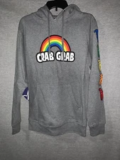 Men’s Crab Grab Rainbow Hoodie Gray Size Small